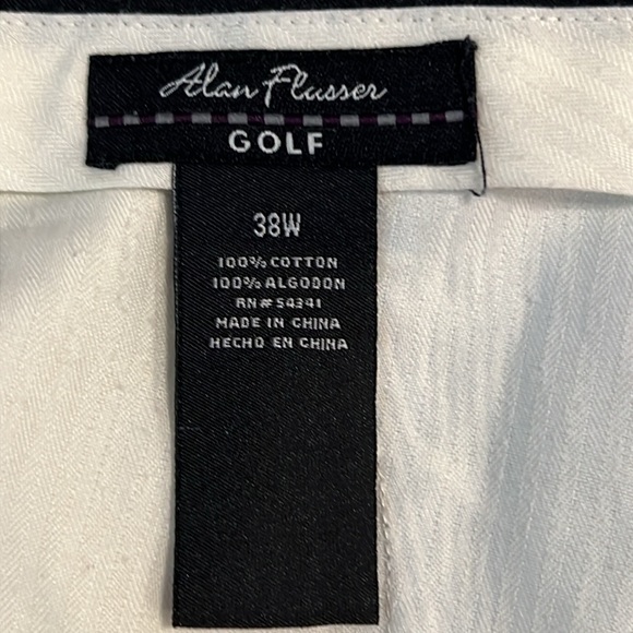 Alan Flusser Golf Men’s‎ Seersucker Stripe Shorts Blue and White Size 38 - Picture 4 of 6